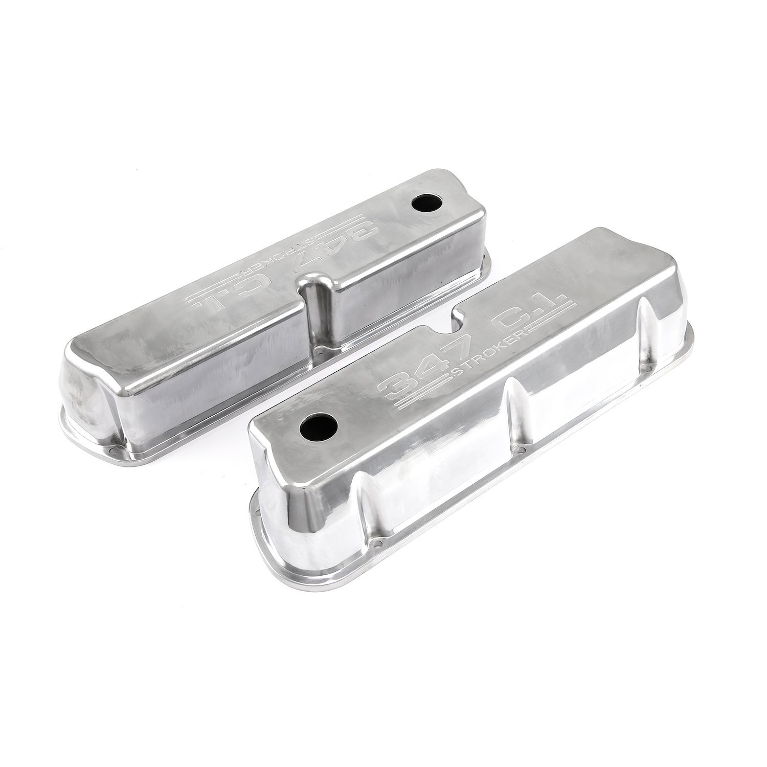 Aluminum Valve Covers Small Block Ford 289/302/351W, with 347ci Logo [Polished]