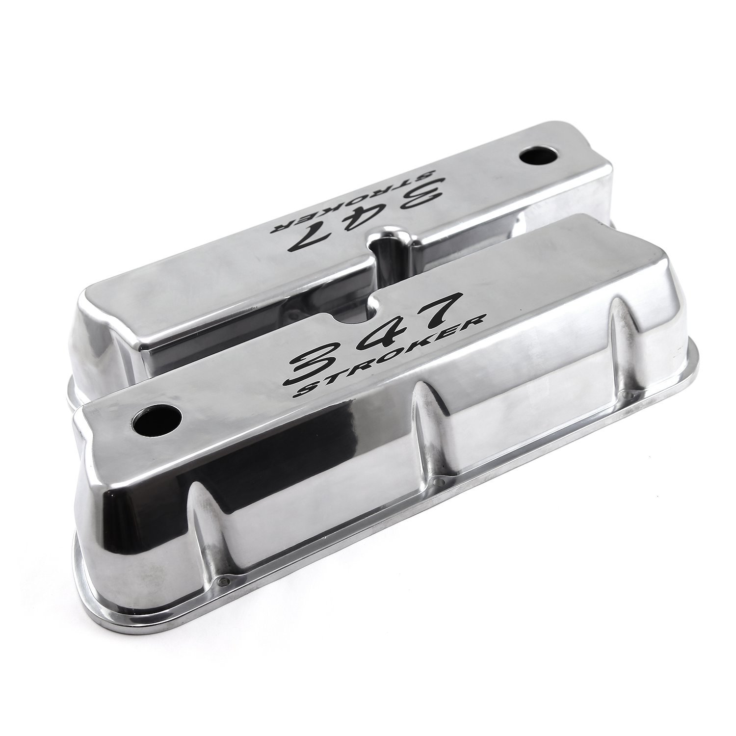 Aluminum Valve Covers Small Block Ford 289/302/351W, with 347 Stroker Logo [Polished]