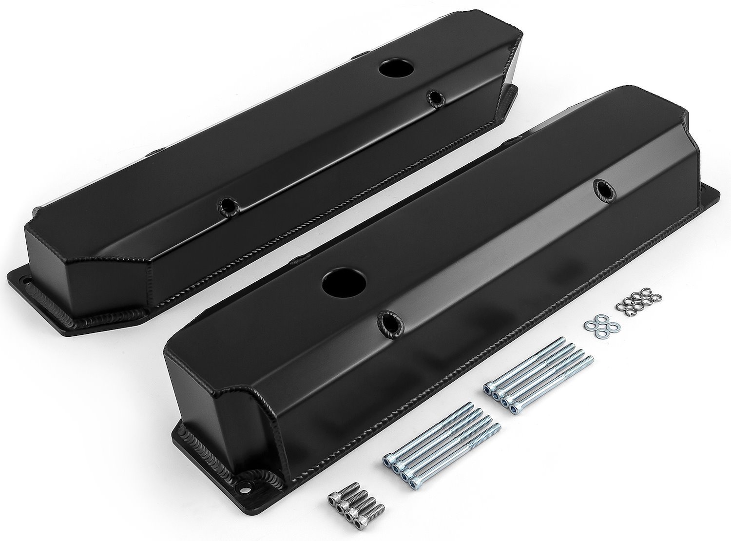 Tall Fabricated Valve Covers for 383 & 440 Big Block Mopar V8 [Black Anodized]