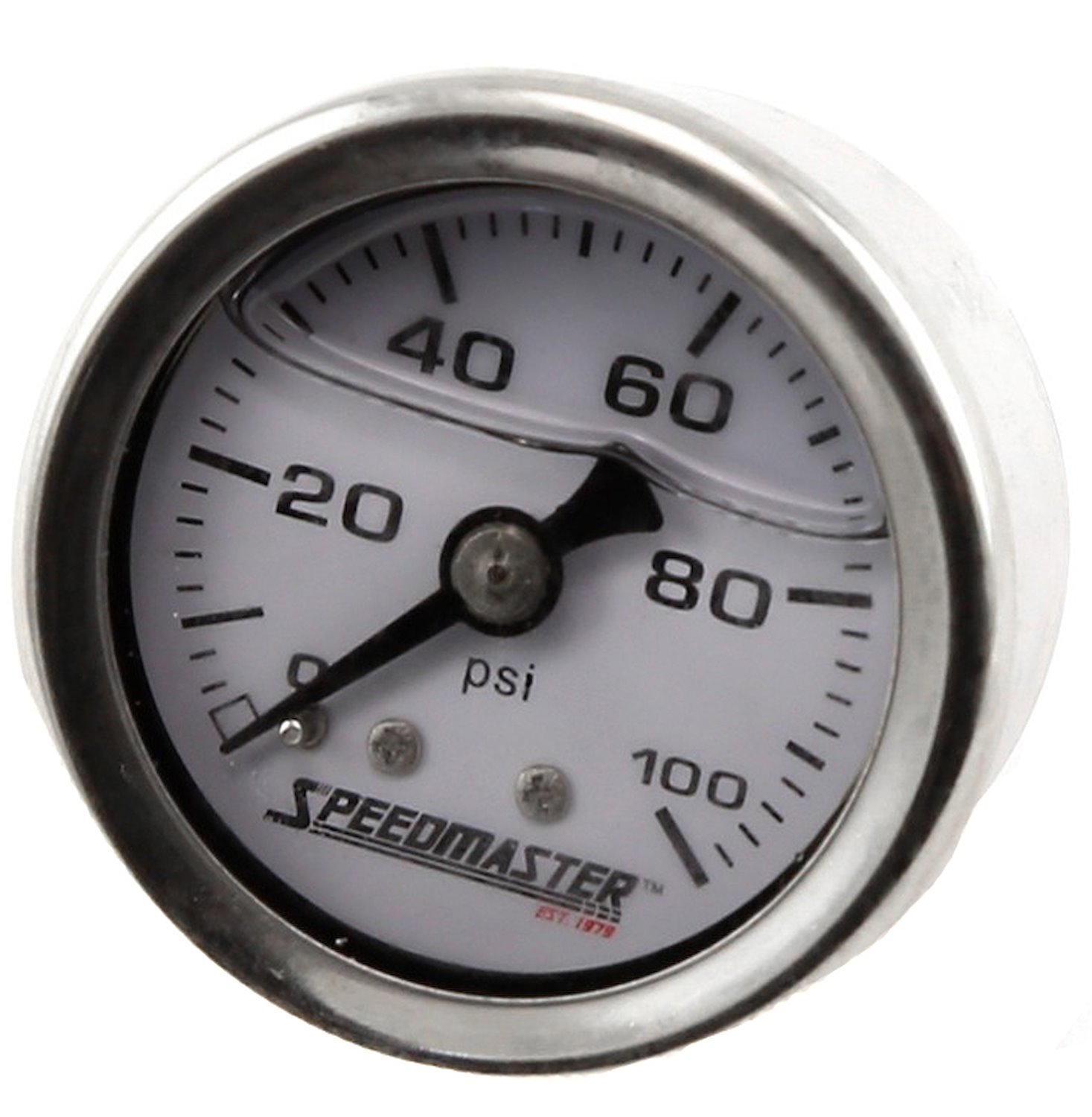Fuel Pressure Gauge 1 1/2 in. Diameter 0-100 psi Liquid Filled