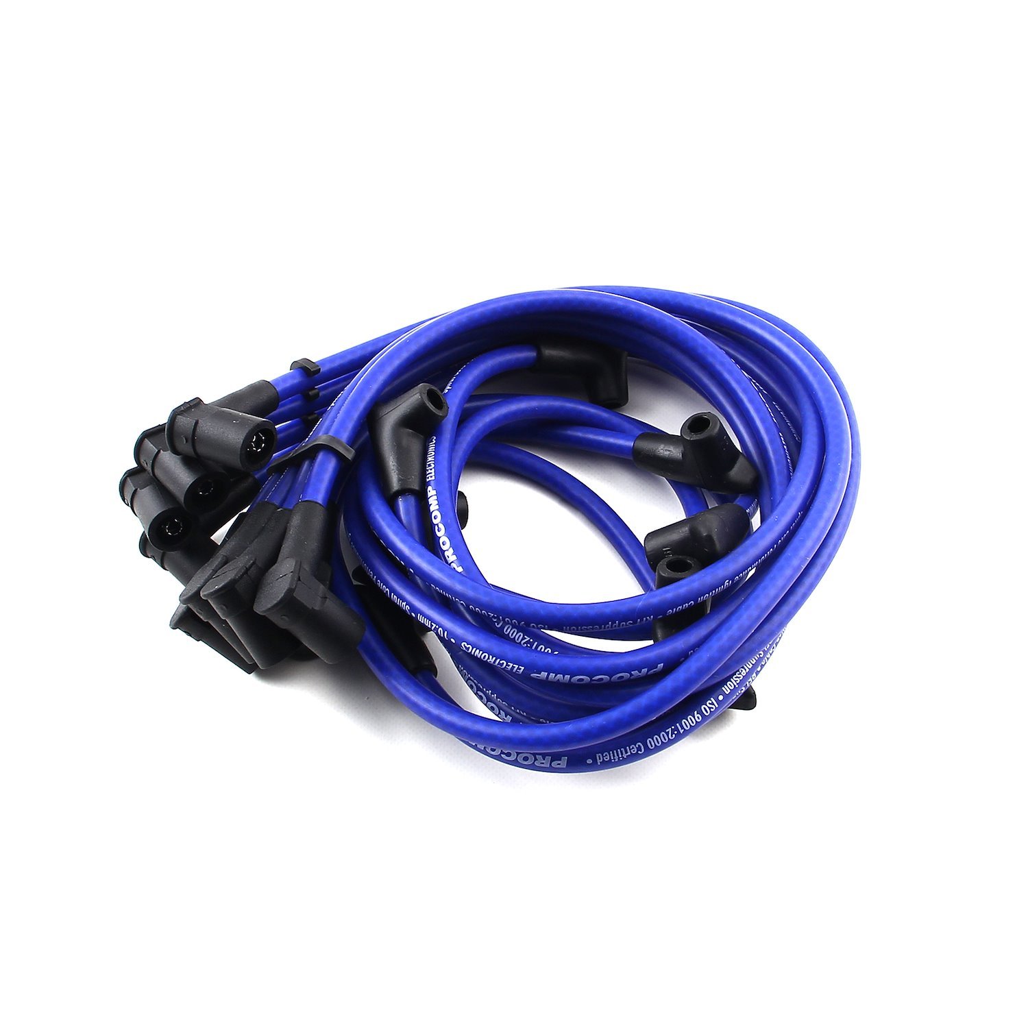 Universal 90 Deg to 90 Deg Over Covers Female Blue Spark Plug Wires Suits Chevy