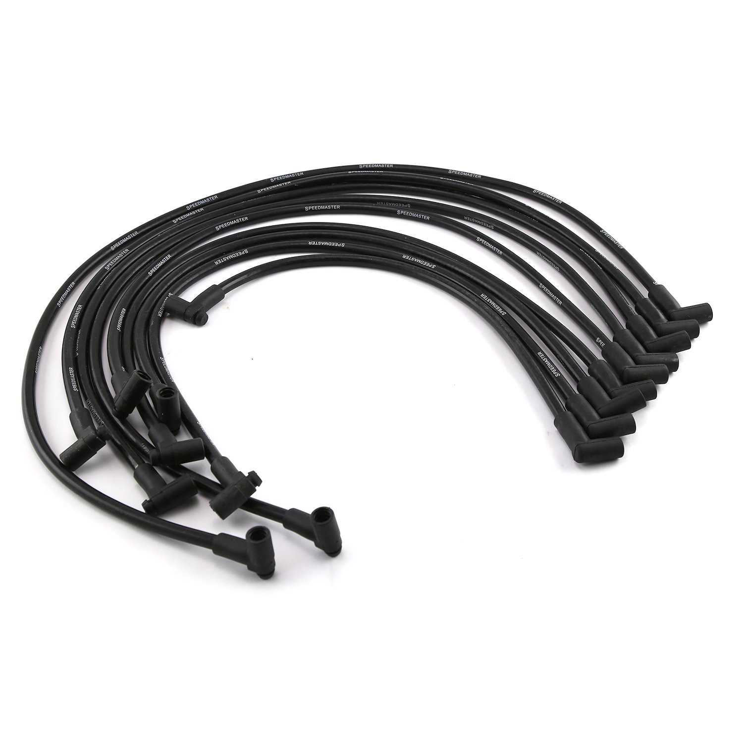 Universal 90 Deg to 90 Deg Over Covers Male Black Spark Plug Wires Suits Chevy