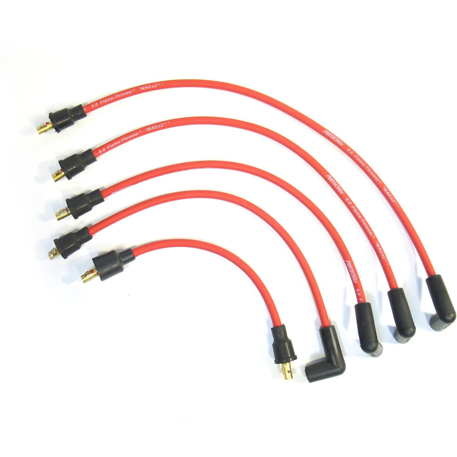 PerTronix 804412 Flame-Thrower Spark Plug Wires 4 cyl 8mm Austin/MG Red