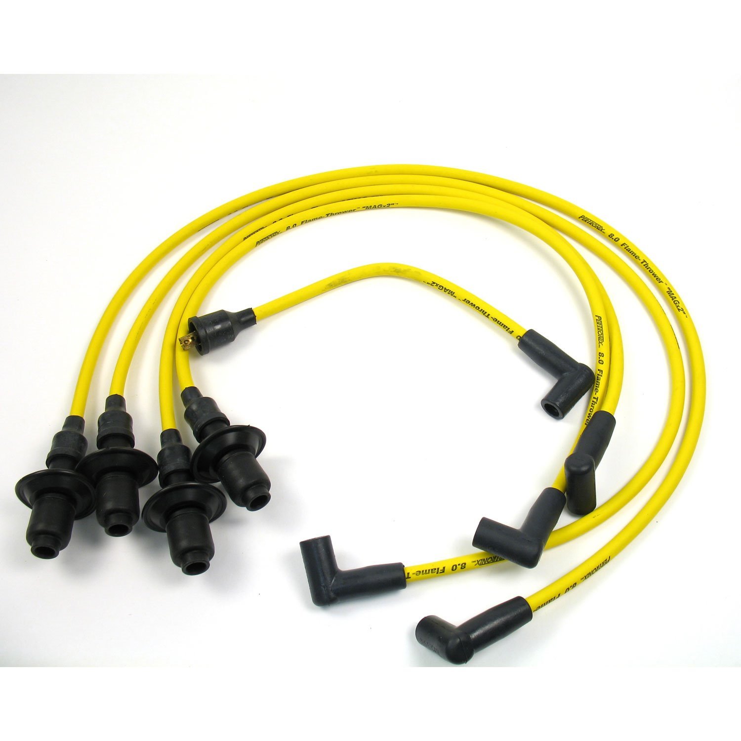 PerTronix 804505 Flame-Thrower Spark Plug Wires 4 cyl 8mm VW Male Cap Yellow