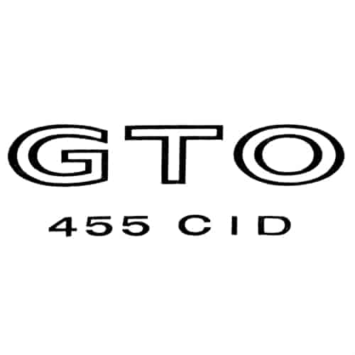 "GTO 455CID" Fender Decal Kit for 1970/1973 Pontiac GTO