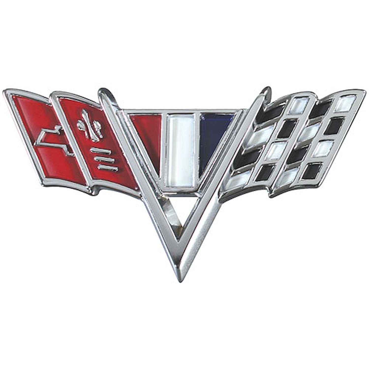 Fender Emblem for 1964-1967 Chevy Chevelle, El Camino [V Flags]