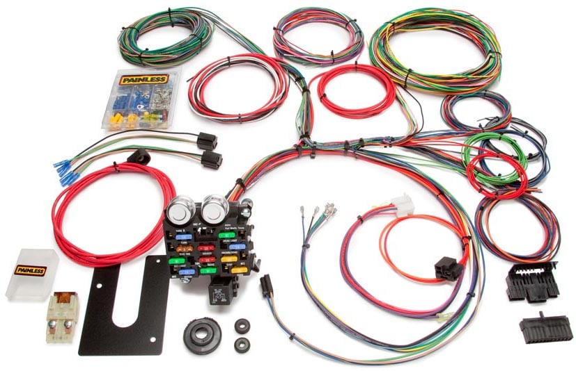 10101 Universal 21-Circuit Classic Wire Harness, GM-Keyed Column Ignition Switch Connection, Customizable