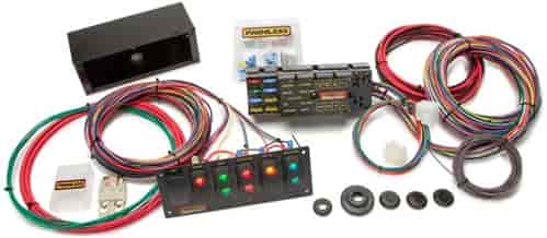 10-Circuit Race Wire Harness/Panel Kit With 6-Switch Contour Panel