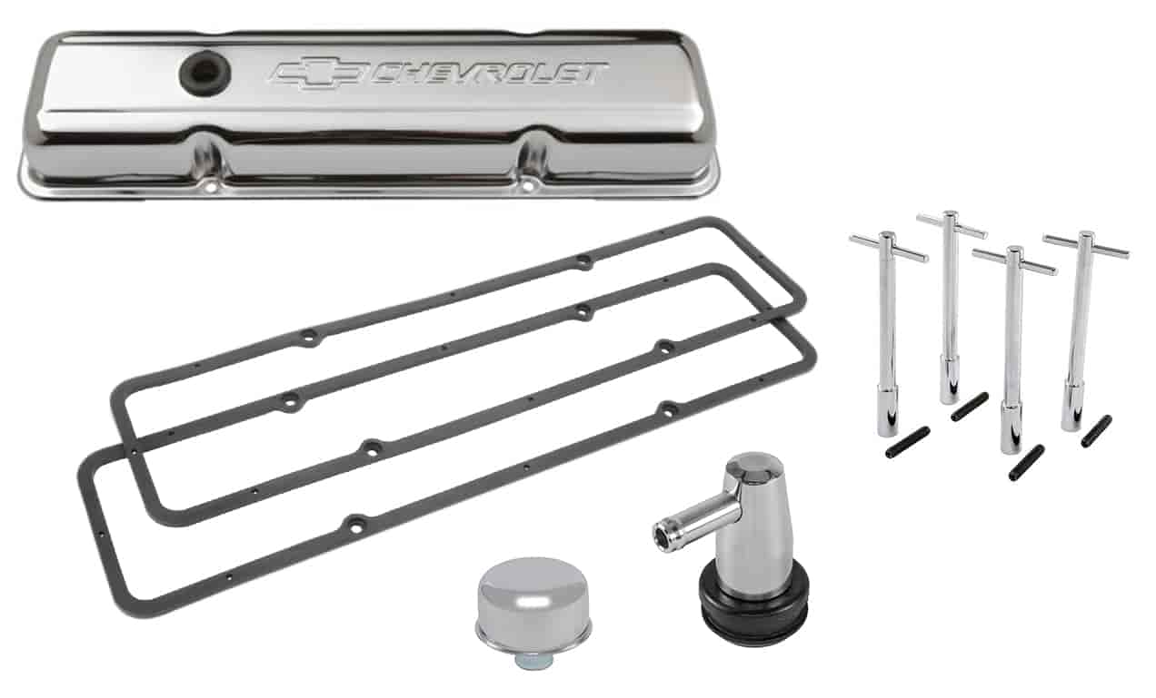 Chrome Valve Cover Kit for 1958-1986 Small Block Chevy