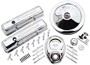 Small Block Chevy Chrome Dress-up Kit w/Bowtie 1958-1986 Small Block Chevy