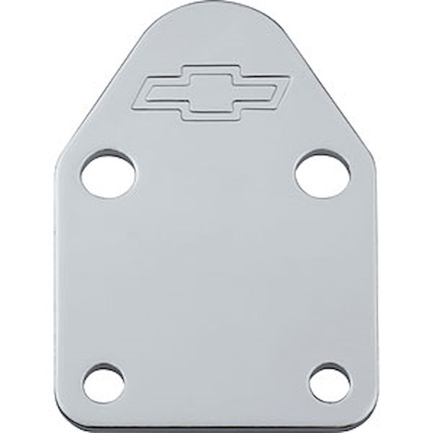 Bowtie Fuel Pump Block-Off Plate for Small Block Chevy in Chrome