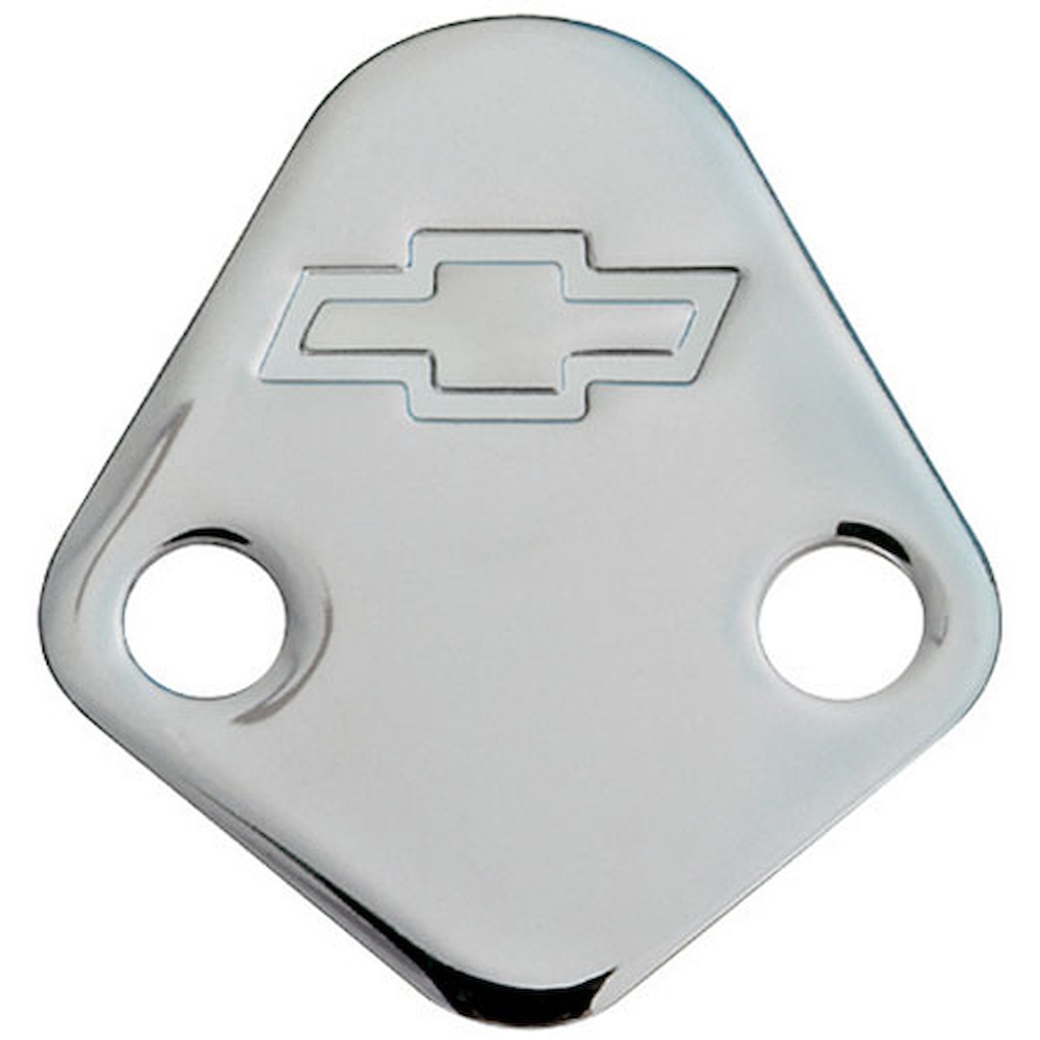 Bowtie Fuel Pump Block-Off Plate for Big Block Chevy in Chrome
