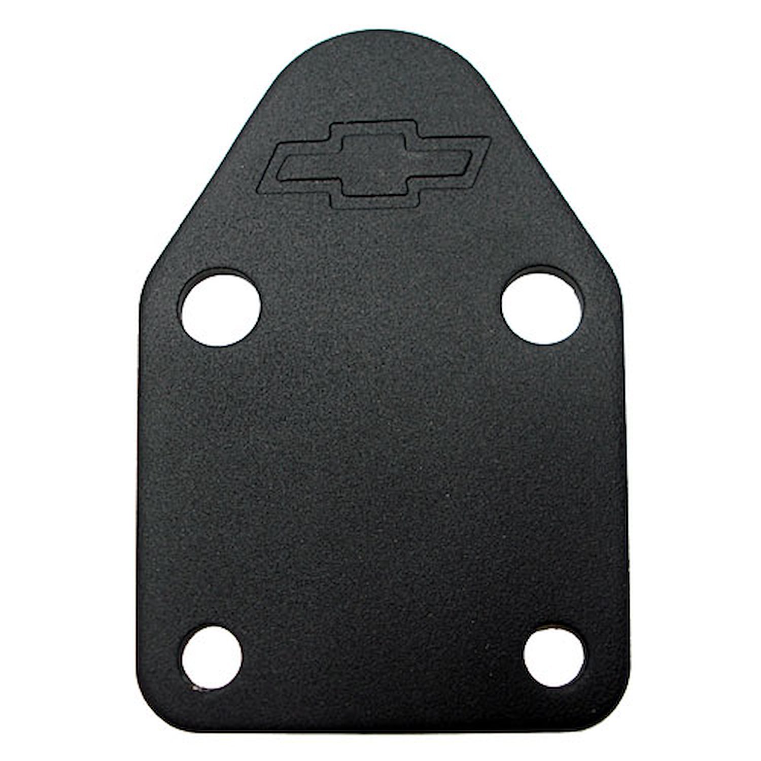 Bowtie Fuel Pump Block-Off Plate for Small Block Chevy in Black Crinkle