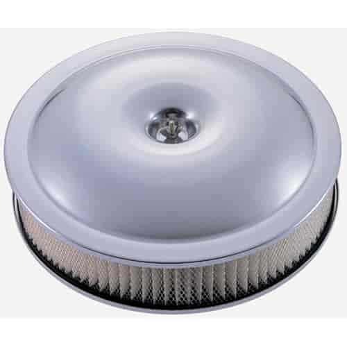 Super-Light 14"x3" Aluminum Air Cleaner Kit with Embossed No Emblem (Plain) in Clear Anodized Finish