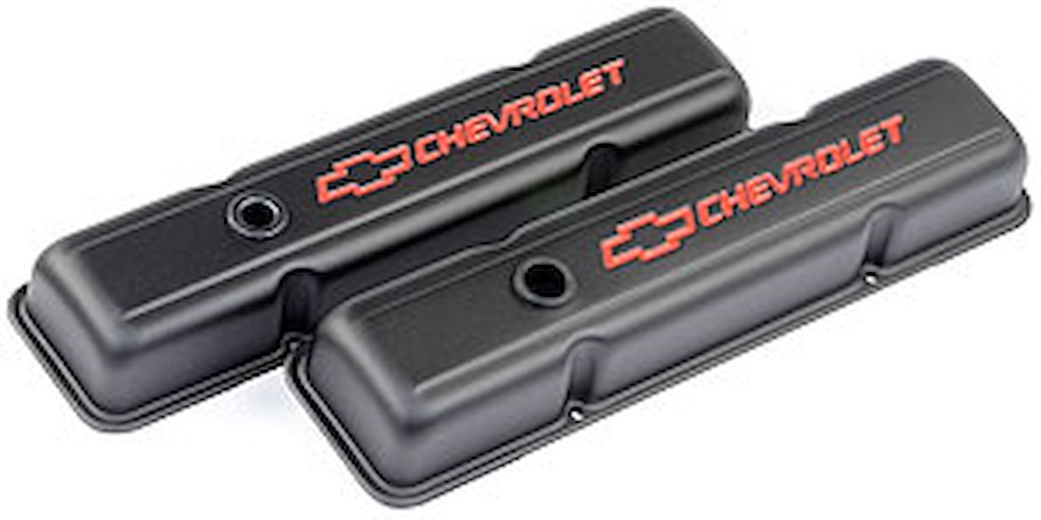 Valve Covers for 1959-1986 Small Block Chevy 262-400 ci. [Black Crinkle Finish]