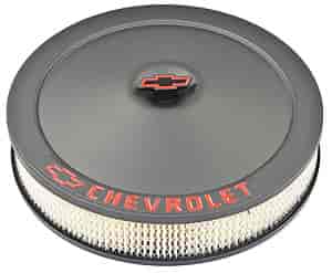 Classic Chevrolet 14"x3" Air Cleaner Kit with Bowtie & Chevrolet Emblem in Black Crinkle Finish