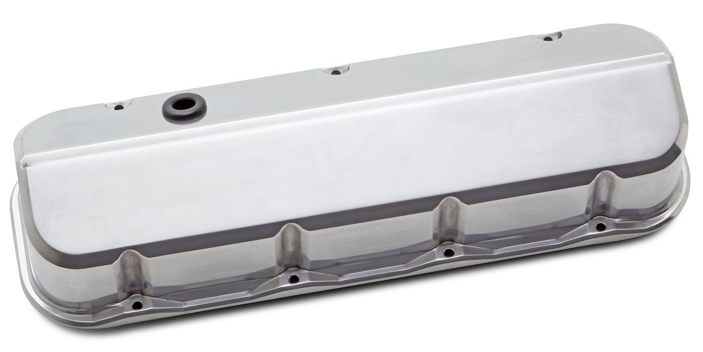 Die-Cast Slant-Edge Valve Covers for 1965-1996 Big Block Chevy 396-454 [Reflective Polished Finish]
