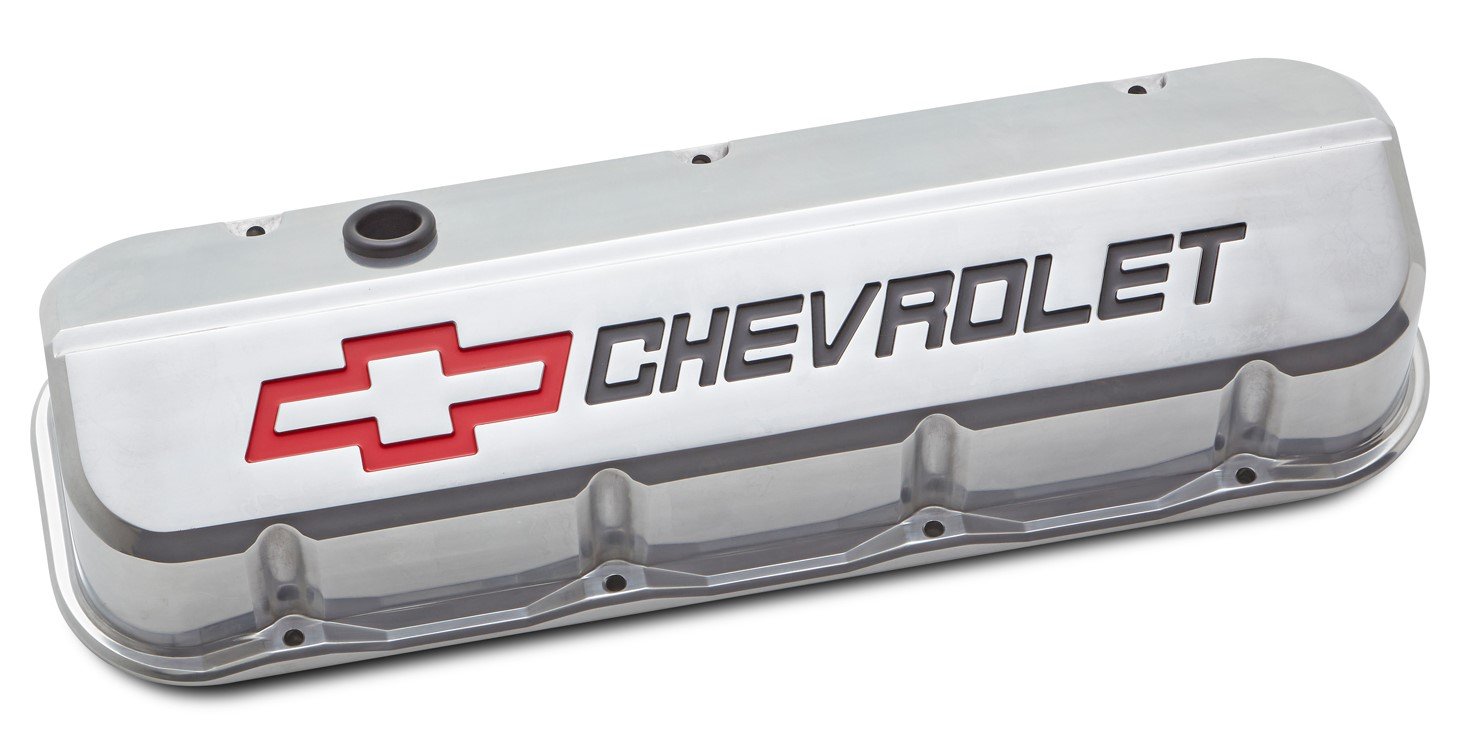 Die-Cast Slant-Edge Valve Covers for 1965-1996 Big Block Chevy 396-454 [Polished Finish]