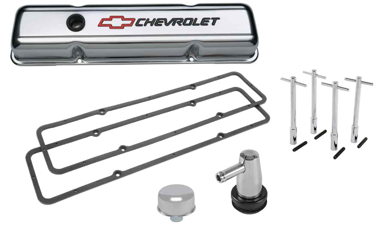 Chrome Valve Cover Kit for 1958-1986 Small Block Chevy