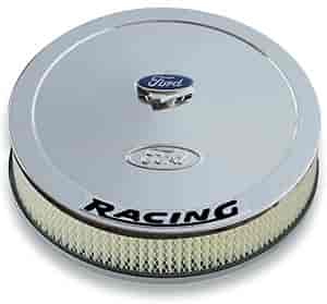 13" Ford Racing Stamped Steel Air Cleaner Kit in Chrome Finish