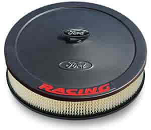 13" Ford Racing Stamped Steel Air Cleaner Kit in Black Crinkle Finish