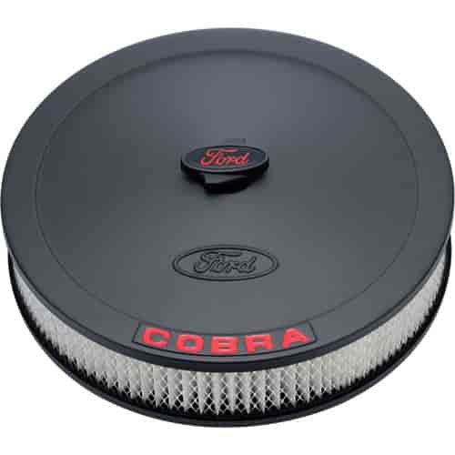 13" Ford Cobra Stamped Steel Air Cleaner Kit in Black Crinkle Finish