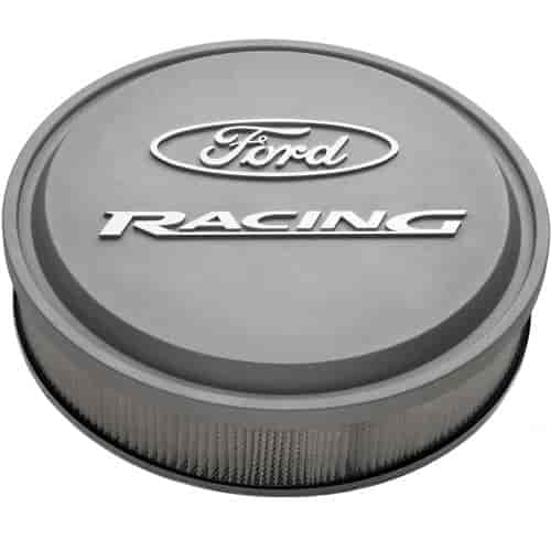 13" Ford Racing Slant-Edge Air Cleaner Kit in Cast Gray Crinkle Finish