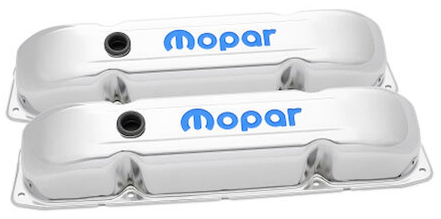 Stamped Steel Tall Valve Covers for Big Block Chrysler B/RB Engines 350-440 V8 [Chrome-Plated Finish]