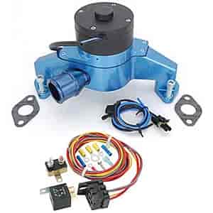Electric Water Pump Kit Includes: Blue Big Block Chevy Electric Water Pump, Harness & Relay Kit