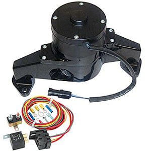 Electric Water Pump Kit Includes: Black Big Block Chevy Electric Water Pump, Harness & Relay Kit