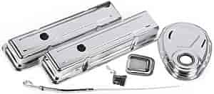 Chrome Engine Dress-Up Kit for Small Block Chevy with Short Valve Covers