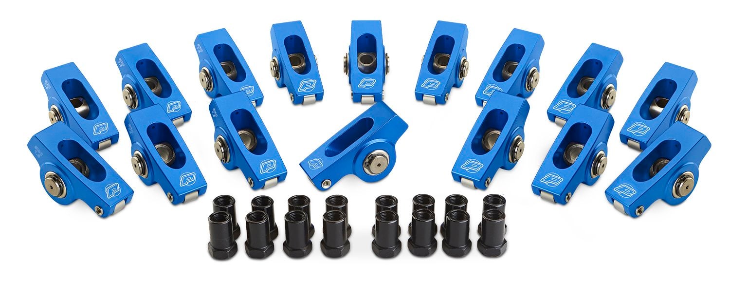 66907 Super-Street Aluminum Roller Rockers for Small Block Chevy, 1.5 Ratio, 3/8 in. Stud [Blue Anodized]