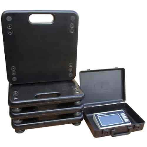 Wireless Vehicle Scale System Includes four pads, display, and storage case