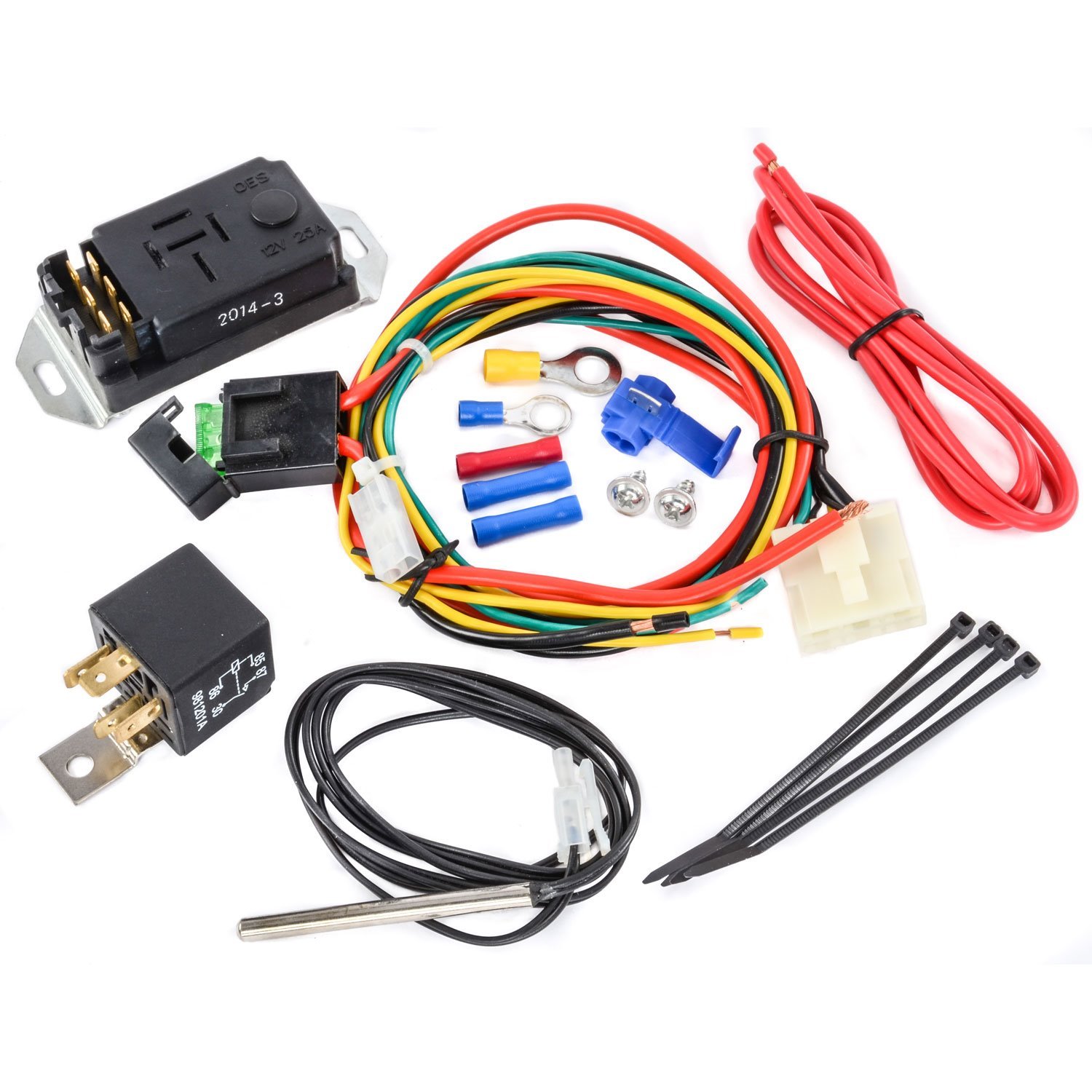 Adjustable Electric Fan Controller Kit with Push-In Temperature Probe Adjustable 150-240 Degrees F