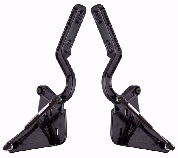 Trunk Lid Hinge Set 1965-1968 Ford Mustang Coupe/Convertible - Black Anodized