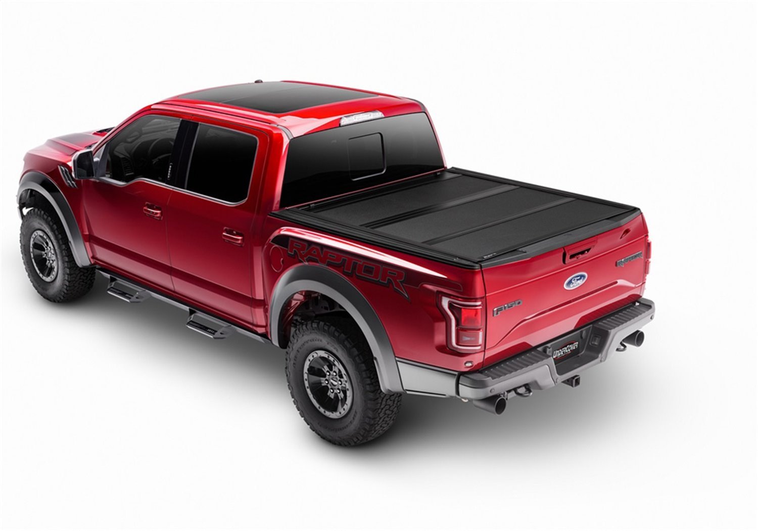 AX42014 Armor Flex Hard Folding Cover, Fits Select Toyota Tacoma 5'Bed Crew w/o Bedside Storage Boxes, Black Textured