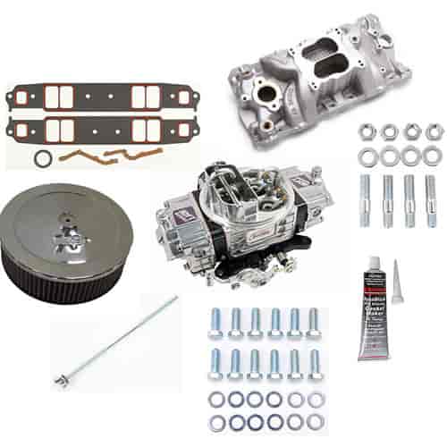 Marine Carburetor & Intake Manifold Kit Small Block Chevy Includes:
