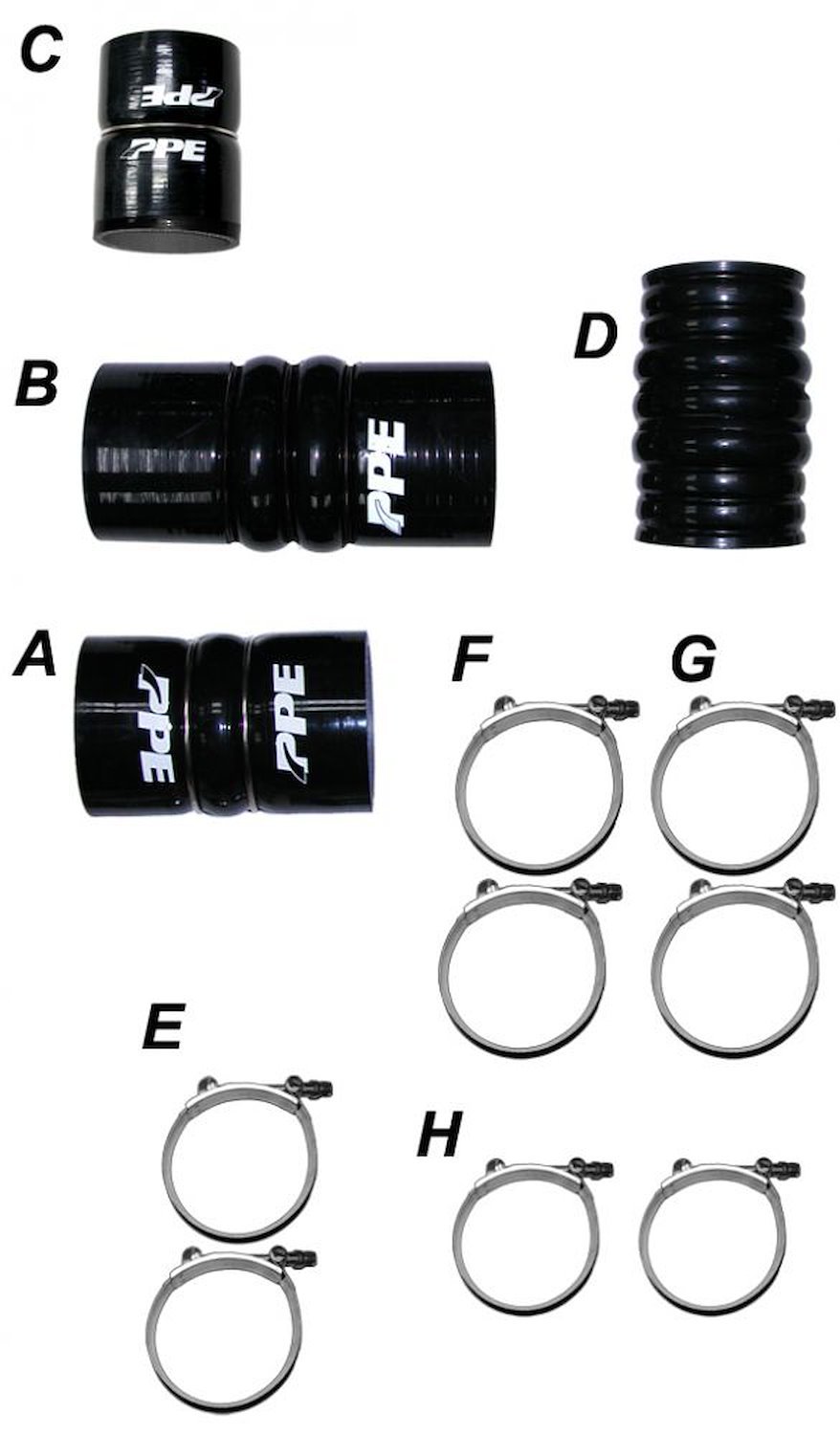 115911114 Silicone Hose Kit with Stainless Steel Clamps - GM 2011-2016 (115911114)