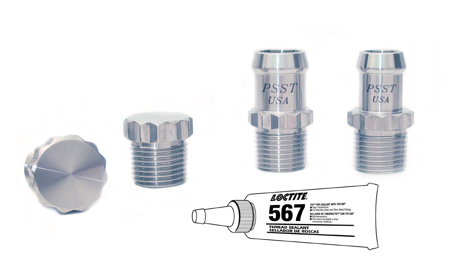 Koolkitz Fitting Kit Includes: (1) 1/2 in. NPT x 5/8 in. Barb, (1) 1/2 in. NPT x 3/4 in. Barb, (2) 1/2 in. NPT Plugs [Natural]