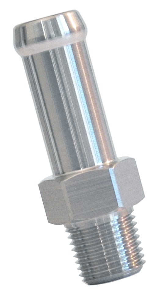 Fuel/Vacuum Hose Barb Fitting, 1/8 in. NPT x 3/8 in. Hose Barb, 7/8 in. Length [Natural Finish]