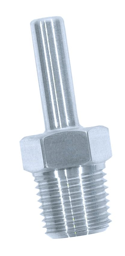 Fuel/Vacuum Hose Barb Fitting, 1/8 in. NPT x 3/16 in. Hose Barb, 1 1/4 in. Length [Natural Finish]