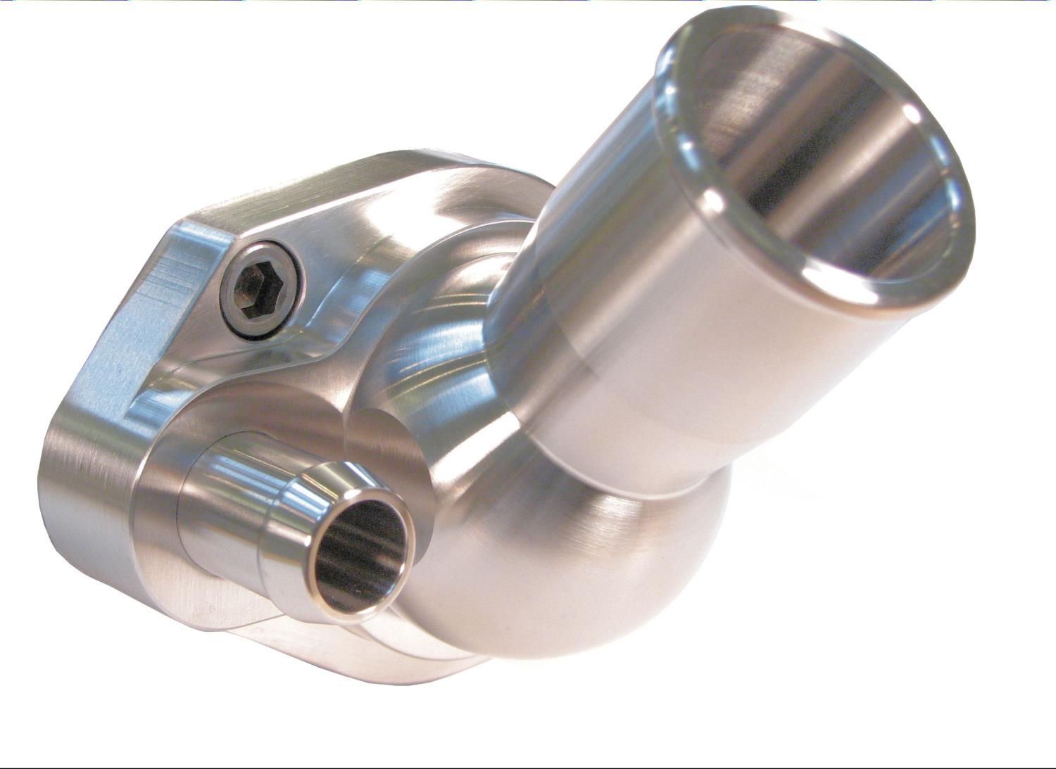 Thermostat Housing fits Small Block Ford 289/302/351W, 45-Degree Non-Swivel [Natural Finish]