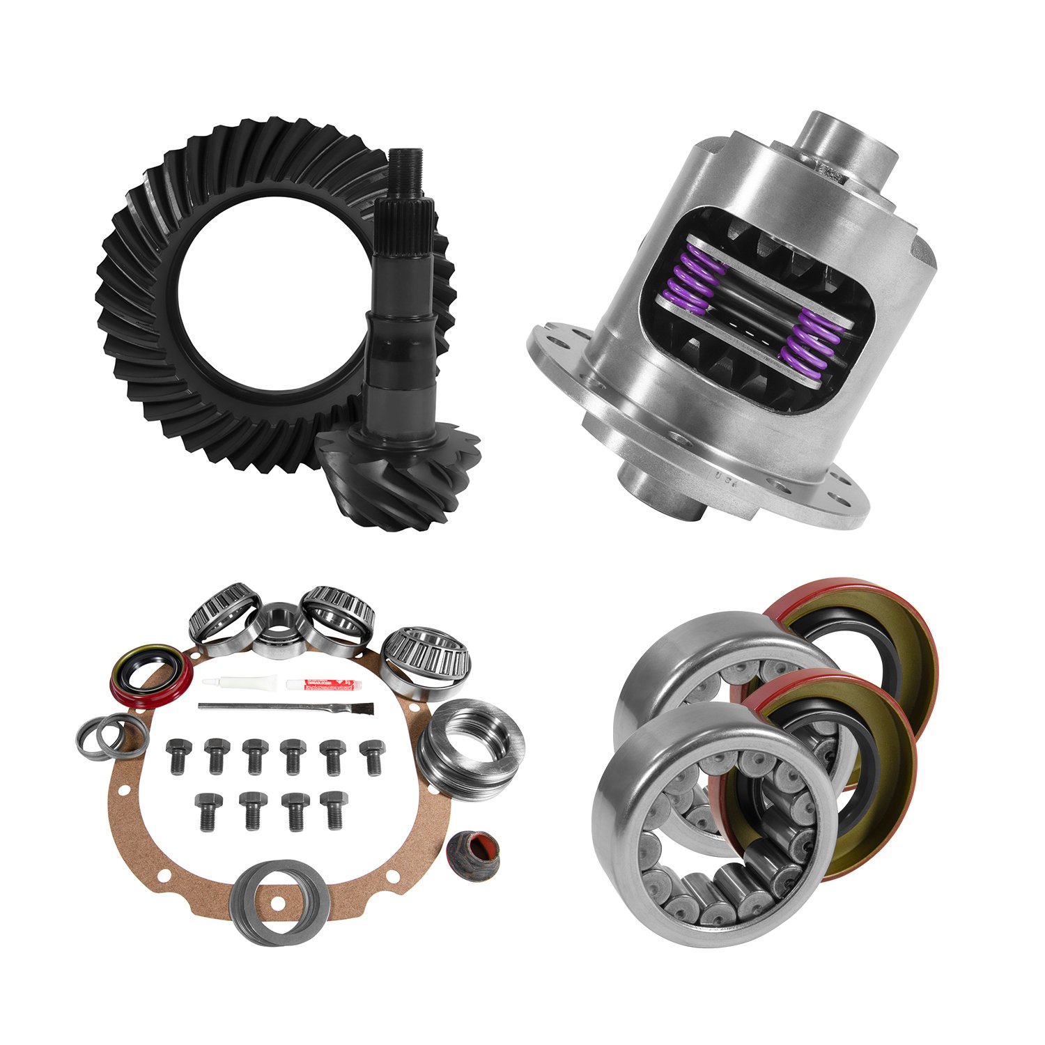 8.8 in. Ford 3.73 Rear Ring & Pinion, Install Kit, 31Spl Posi, 2.99 in. Axle Bearings