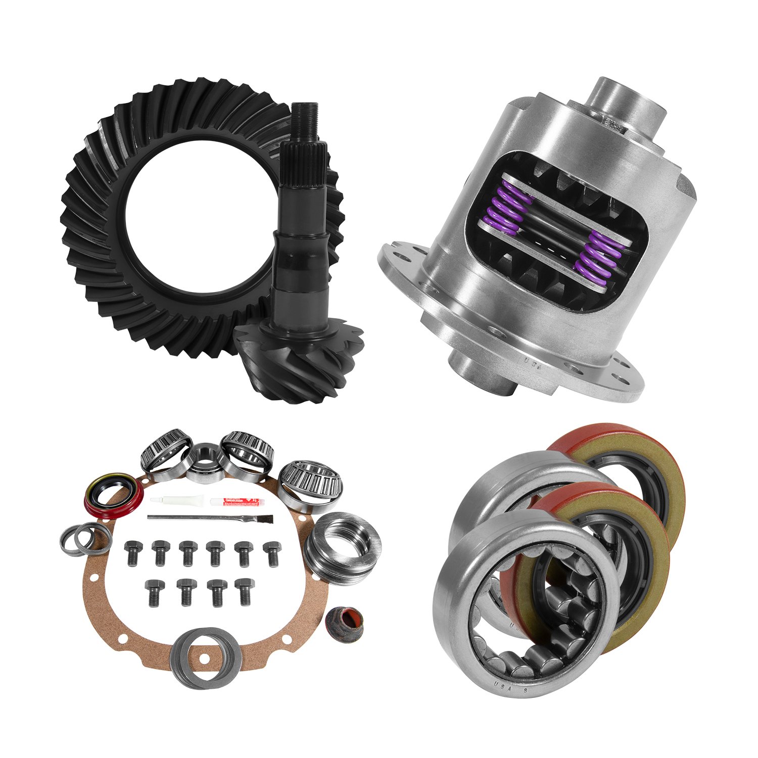 8.8 in. Ford 3.27 Rear Ring & Pinion, Install Kit, 28Spl Posi, 2.25 in. Axle Bearings