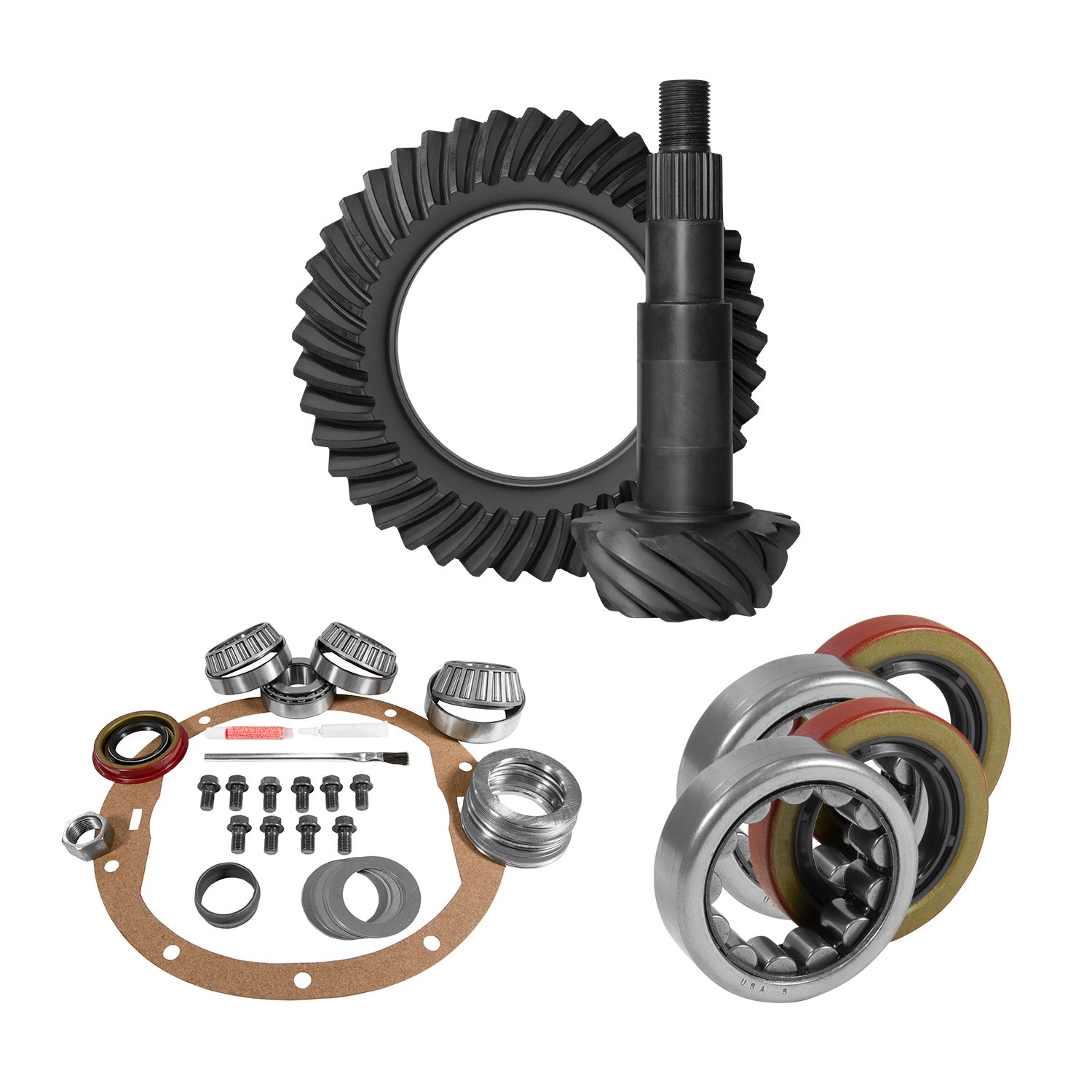 USA Standard 10665 8.2 in. GM 3.55 Rear Ring & Pinion Install Kit, 2.25 in. Od Axle Bearings & Seals