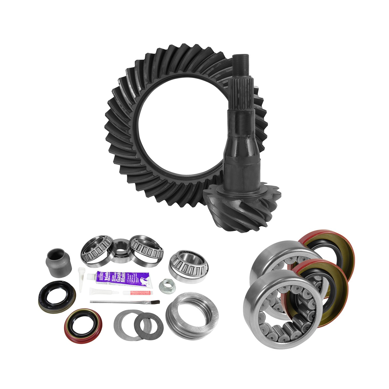 USA Standard 10805 9.75 in. Ford 3.55 Rear Ring & Pinion Install Kit, 2.99 in. Od Axle Bearings & Seals
