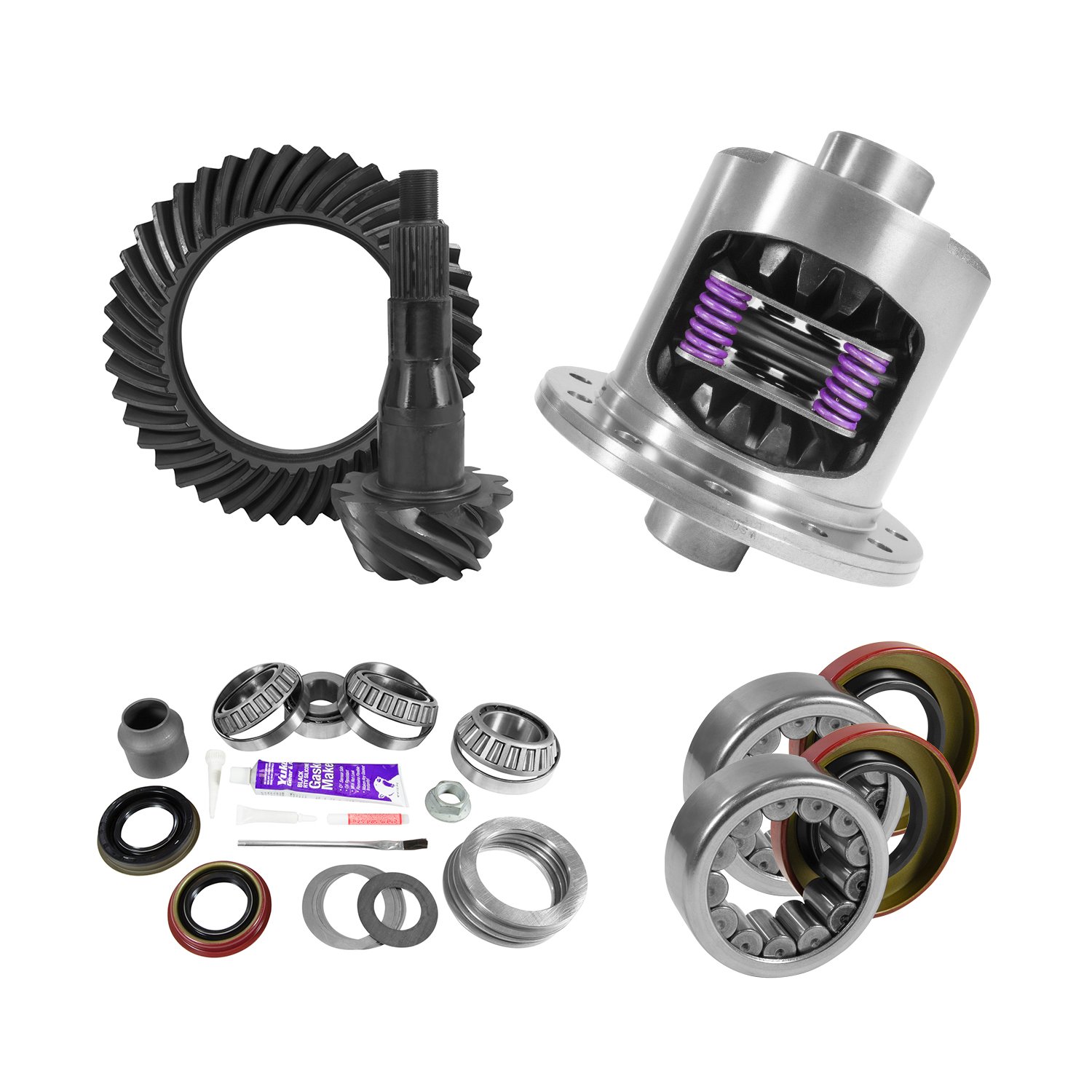 USA Standard 10808 9.75 in. Ford 3.55 Rear Ring & Pinion Install Kit, 34Spl Posi, 2.99 in. Axle Bearing