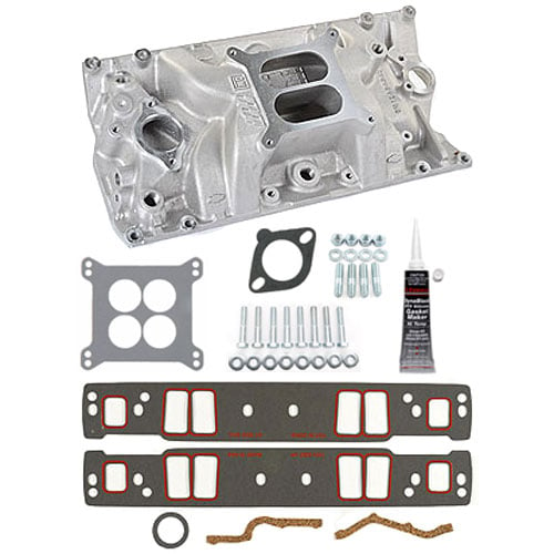 Aluminum Intake Manifold Kit Chevy 283-400 with Vortec Cylinder Heads Includes: