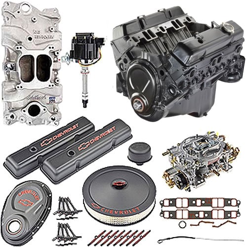 GM Goodwrench 350 Engine Components Package 8 w/ Edelbrock Intake & Carb