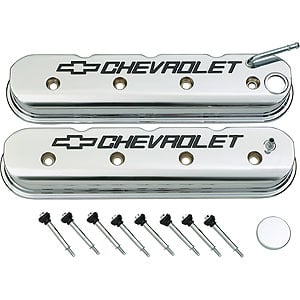 Tall LS Valve Covers with Chevrolet Logo in Chrome Finish